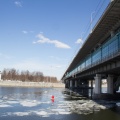 Мост Лужники зимой