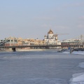 Вид на Крымский мост зимой